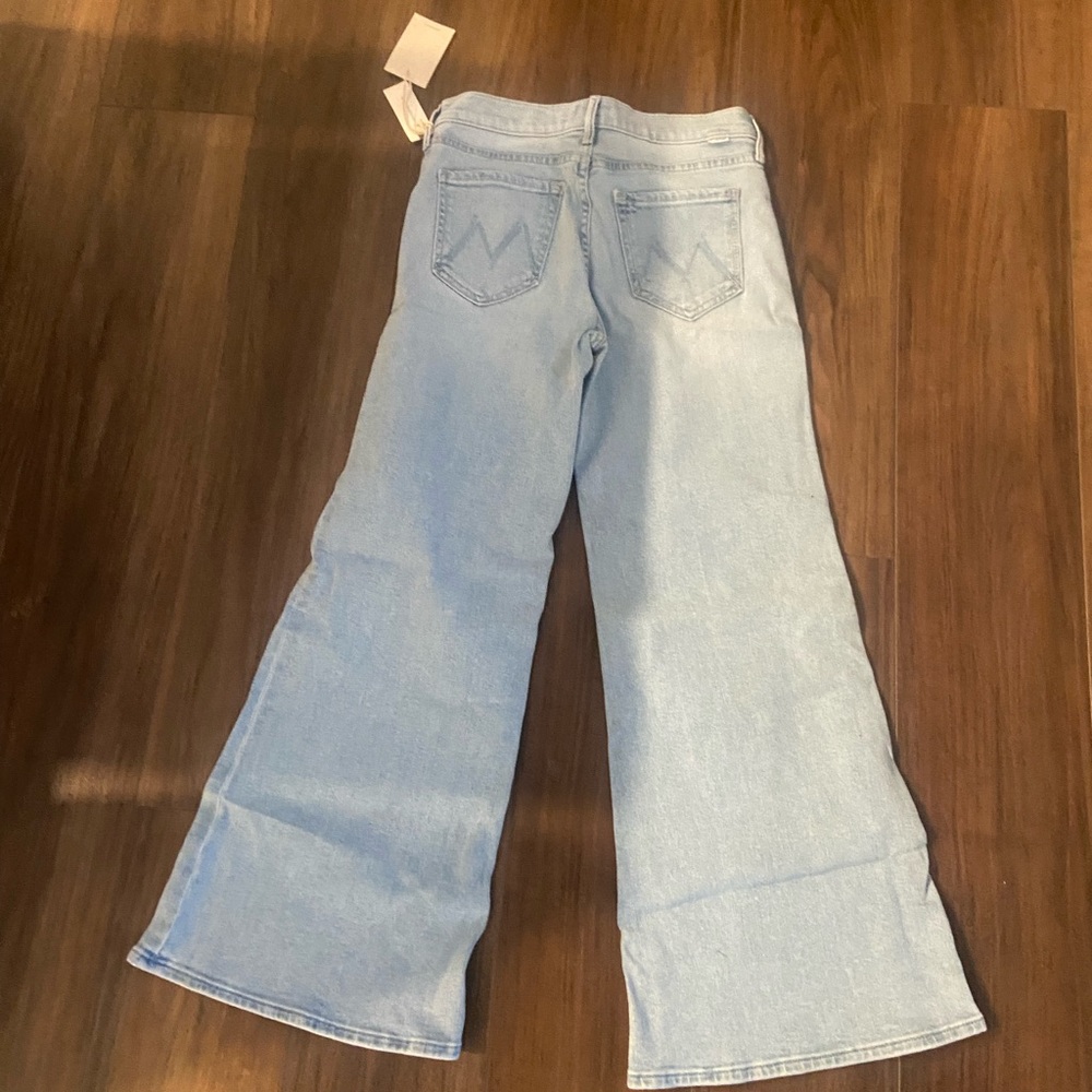 MOTHER Blue Wide Leg Jeans